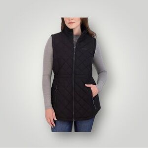 Nautica Women's Black Quilted Vest Large EUC